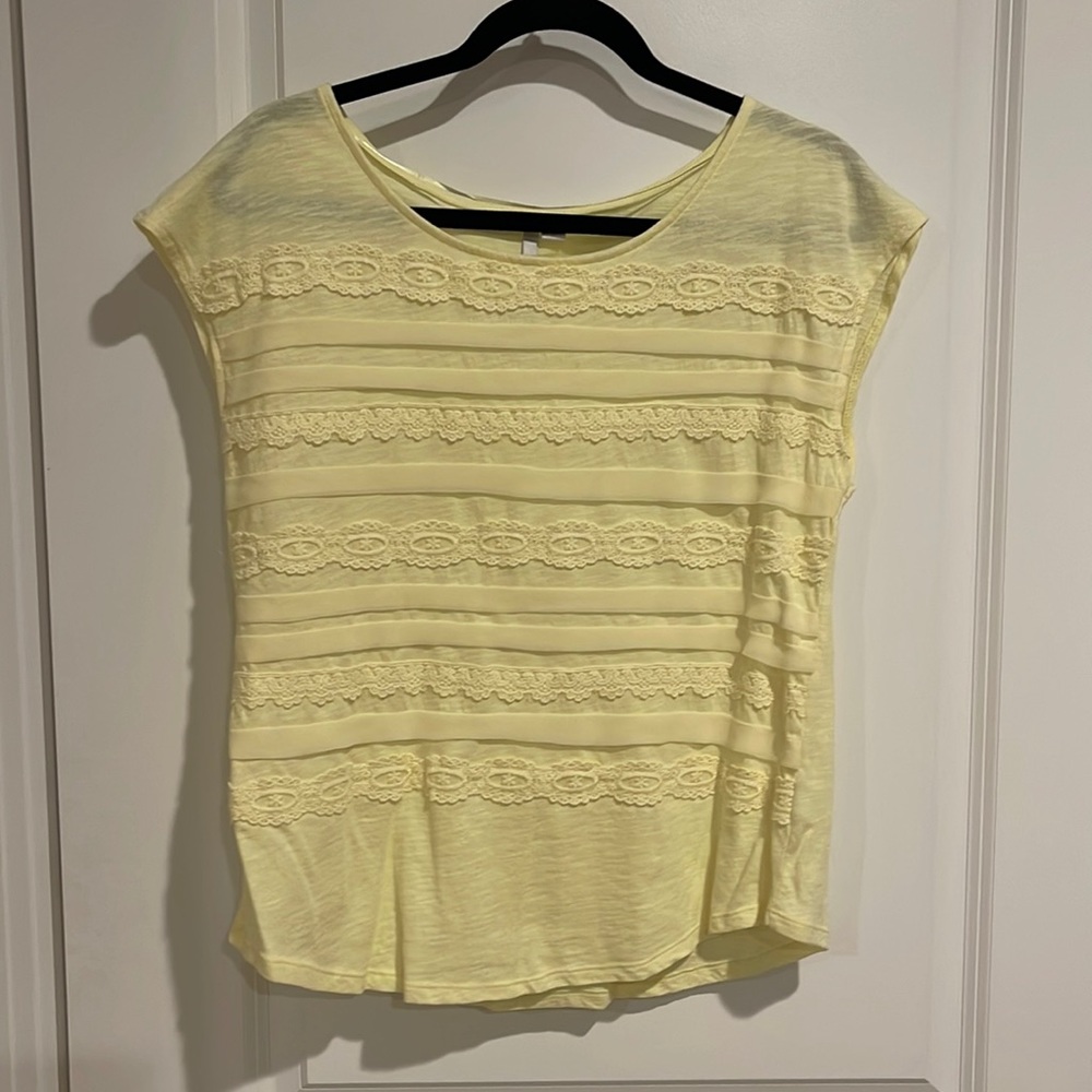 LC Lauren Conrad Yellow Ruffled Top